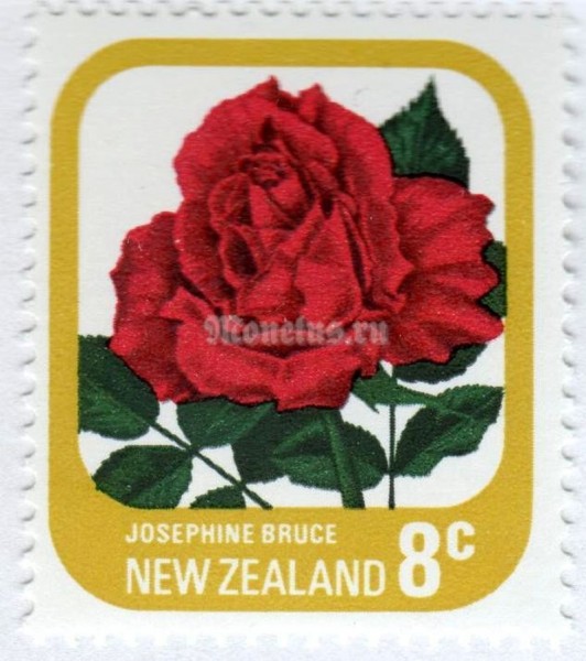 марка Новая Зеландия 8 центов "Rose "Josephine Bruce"" 1975 год