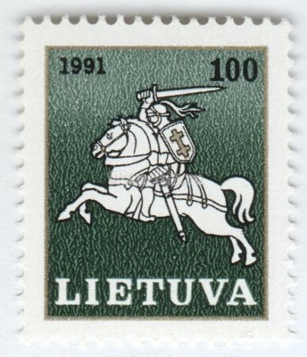 марка Литва 100 копеек "Vytis" 1991 год