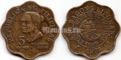 монета Филиппины 5 сентимо 1979 год