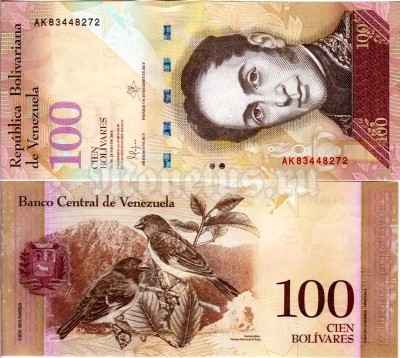 Банкнота Венесуэла 100 боливаров 2015 год