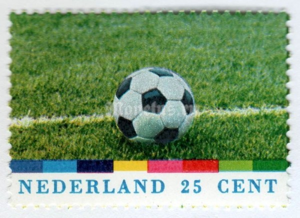 марка Нидерланды 25 центов "WC Football- Western Germany" 1974 год