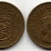 монета Джерси 1/4 шиллинга 1957 год