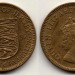 монета Джерси 1/4 шиллинга 1957 год