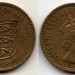 монета Джерси 1/4 шиллинга 1957 год