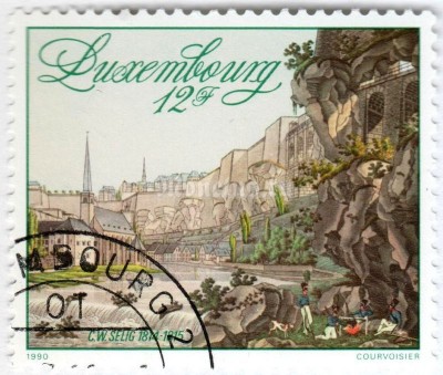 марка Люксембург 12 франков "Congress of Vienna" 1990 год Гашение
