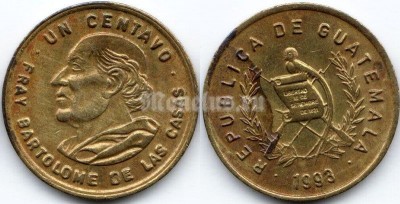 монета Гватемала 1 сентаво 1993 год