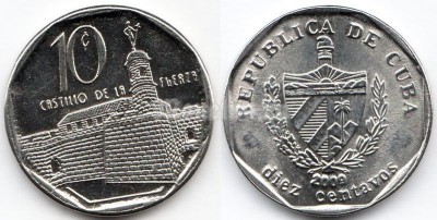 монета Куба 10 сентаво 2009 год