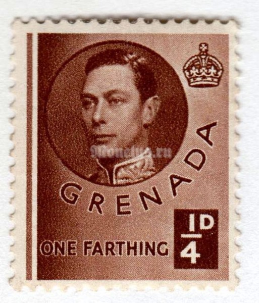 марка Гренада 1/4 пенни "King George VI" 1937 год