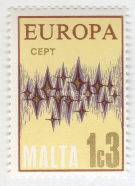 марка Мальта 1,30 центов "C.E.P.T.- Communications" 1972 год