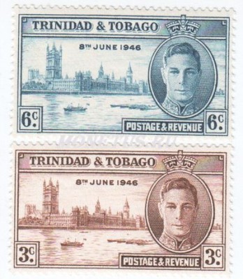 Набор Тринидад и Тобаго из 2-х марок "Мира и Победы" 1946 год