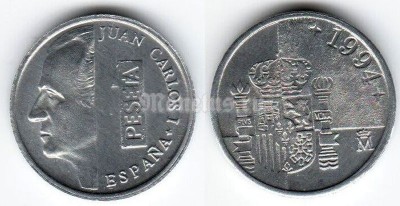 монета Испания 1 песета 1994 год