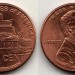 Монета США 1 цент 2009 года президентство в Вашингтоне (1861-1865) 200-летие со дня рождения президента Авраама Линкольна и 100-летие первого выпуска цента Линкольна