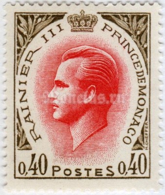 марка Монако 0,40 франка "Prince Rainier III (1923-2005)" 1969 год