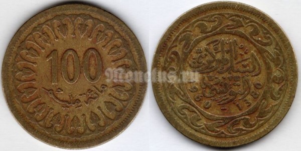 монета Тунис 100 миллимов 1960 год