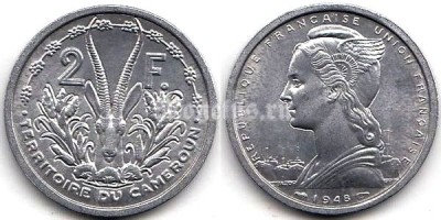 Монета Камерун 2 франка 1948 год