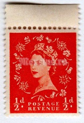 марка Великобритания 1/2 старый пенни "Queen Elizabeth II - Predecimal Wilding"