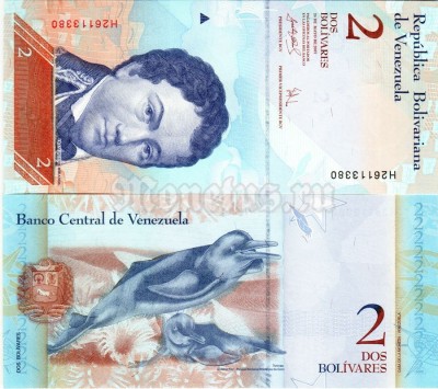 банкнота Венесуэла 2 боливара 2007 год