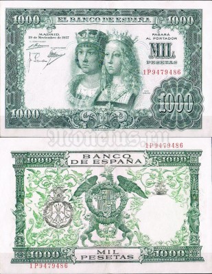 банкнота Испания 1000 песет 1957 год