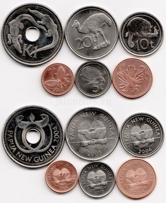 Папуа Новая Гвинея набор из 6-ти монет