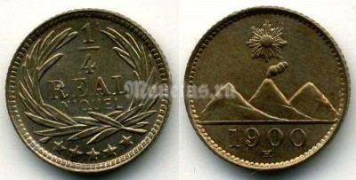 монета Гватемала 0,25 реала 1900 год