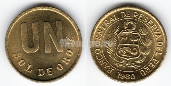монета Перу 1 соль 1980 год