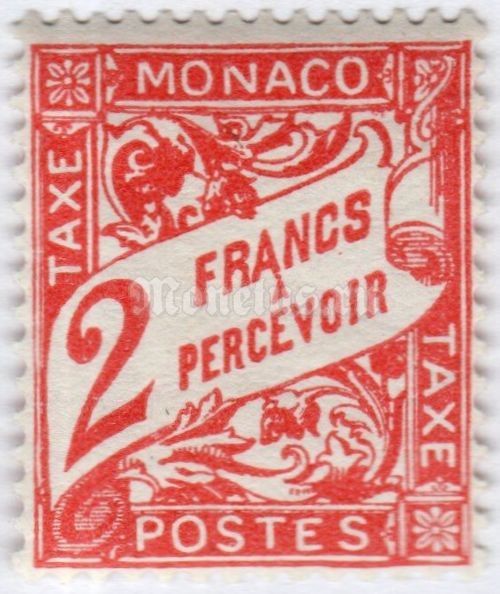 марка Монако 2 франка "Figure" 1927 год