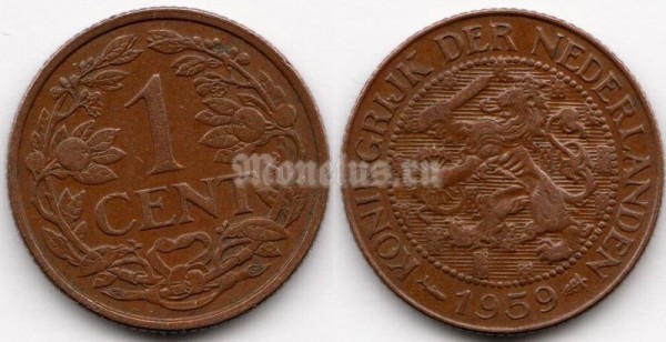 монета Нидерландские Антиллы 1 цент 1959 год