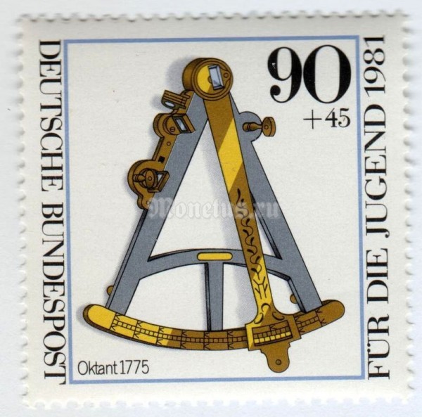 марка ФРГ 90+45 пфенниг "Octant 1775" 1981 год