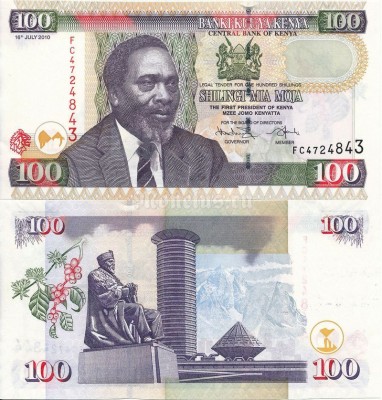 бона Кения 100 шиллингов 2005-2010 год