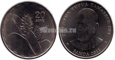 Монета Самоа 20 сене 2011 год