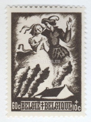 марка Бельгия 60+10 сентим "Till Eulenspiegel" 1944 год