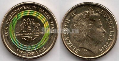монета Австралия 2 доллара 2018 год XXI Игры содружества - Логотип команды