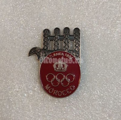 Значок ( Спорт ) Олимпиада. Атланта Atlanta 1996 Национальный Олимпийский комитет Марокко