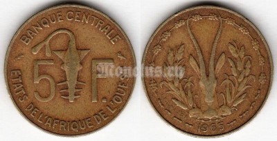 монета Западная Африка (BCEAO) 5 франков 1965 год