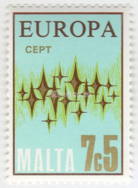 марка Мальта 7,50 цента "C.E.P.T.- Communications" 1972 год