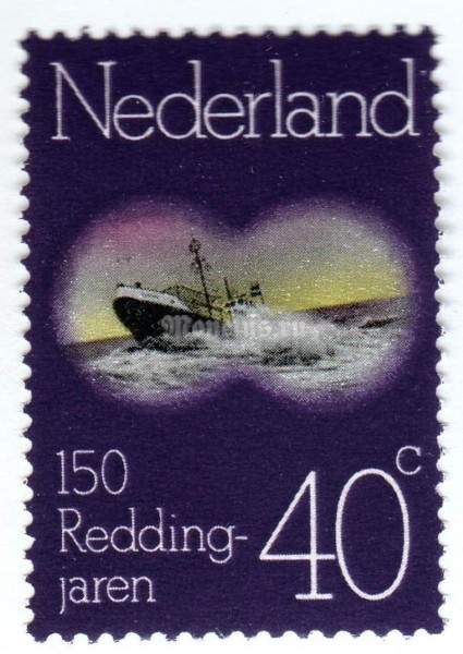 марка Нидерланды 40 центов "Lifeboat "Suzanna"" 1974 год