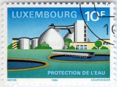 марка Люксембург 10 франков "Environment protection" 1984 год Гашение