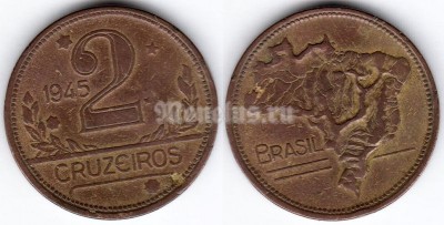монета Бразилия 2 крузейро 1945 год