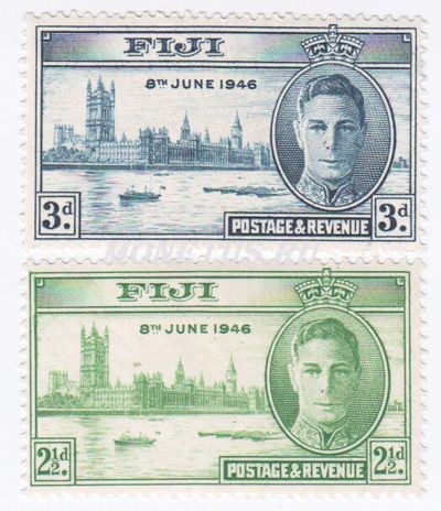 Набор Фиджи из 2-х марок "Памятная, Мемориальная" 1946 год