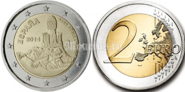 монета Испания 2 евро 2014 год серия «Памятники культурного и природного Всемирного наследия ЮНЕСКО»