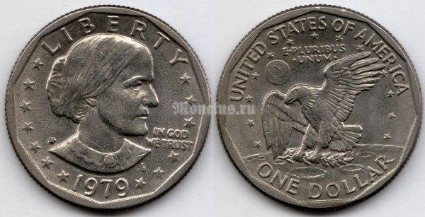 монета США 1 доллар 1979 год Сьюзен Энтони