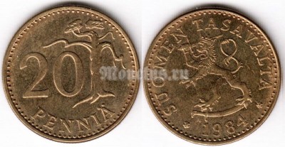 монета Финляндия 20 пенни 1984 год