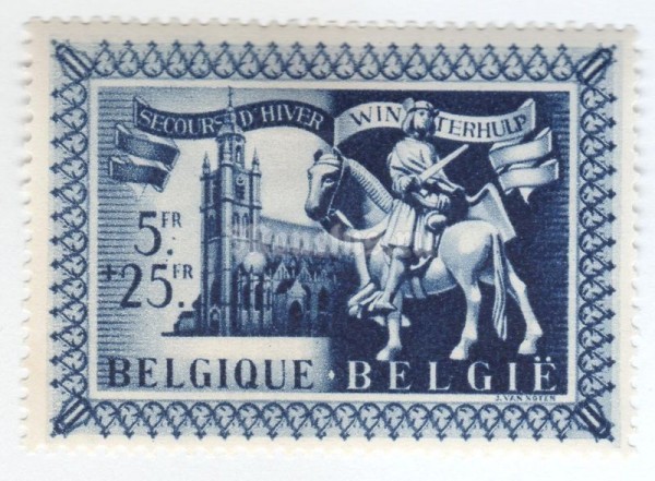 марка Бельгия 5+25 франков "Winterhelp" 1943 год