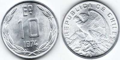 монета Чили 10 эскудо 1974 год