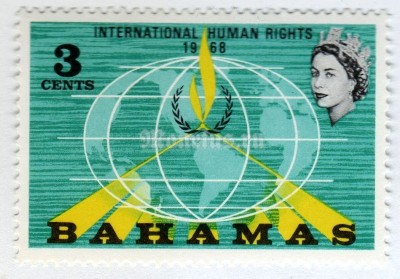 марка Багамские острова 3 цента "Flame and Globe" 1968 год