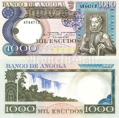 банкнота Ангола 1000 эскудо 1973 год