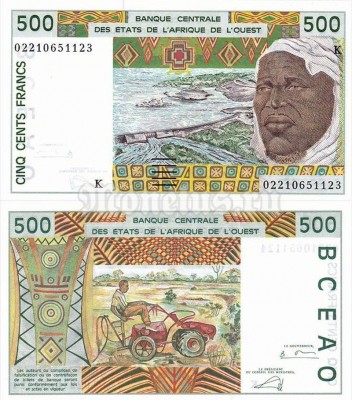 бона Западная Африка 500 франков 2002 год (Буква К - Сенегал)