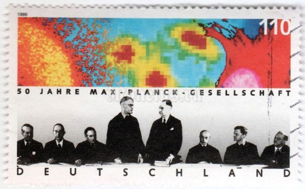 марка ФРГ 110 пфенниг "Max Planck Society" 1998 год Гашение