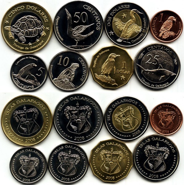 Галапагосские острова набор из 8-ми монет 2008 год