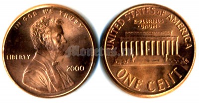 монета США 1 цент разные года